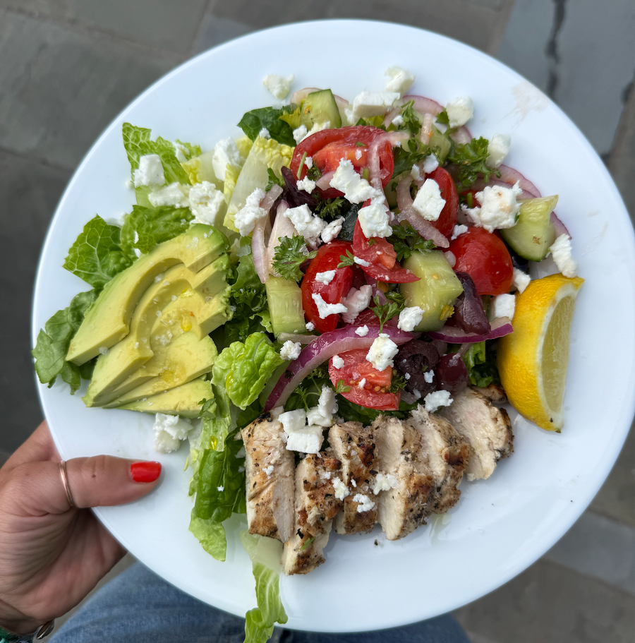 Classic Greek Salad with Grilled Chicken